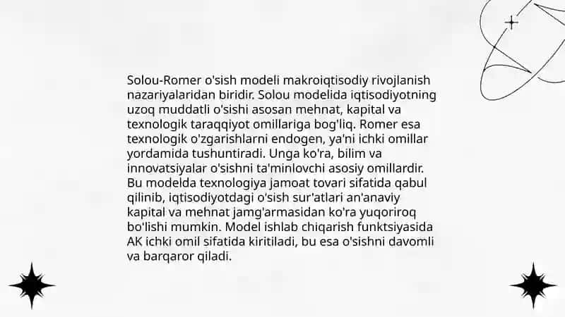 Iqtisodiy o'sish modellari 4