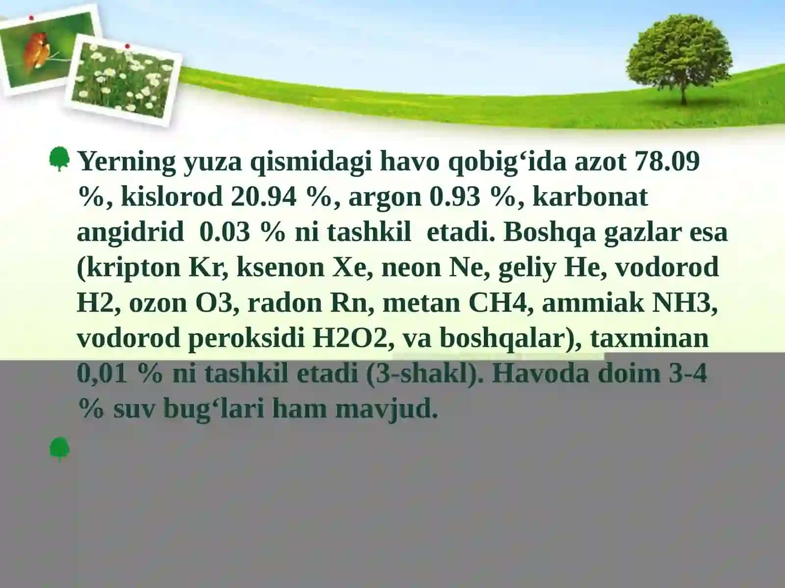 Atmosfera havosi ahamiyati, tuzilishi, tarkibi va uni ifloslovchi manbalar 4