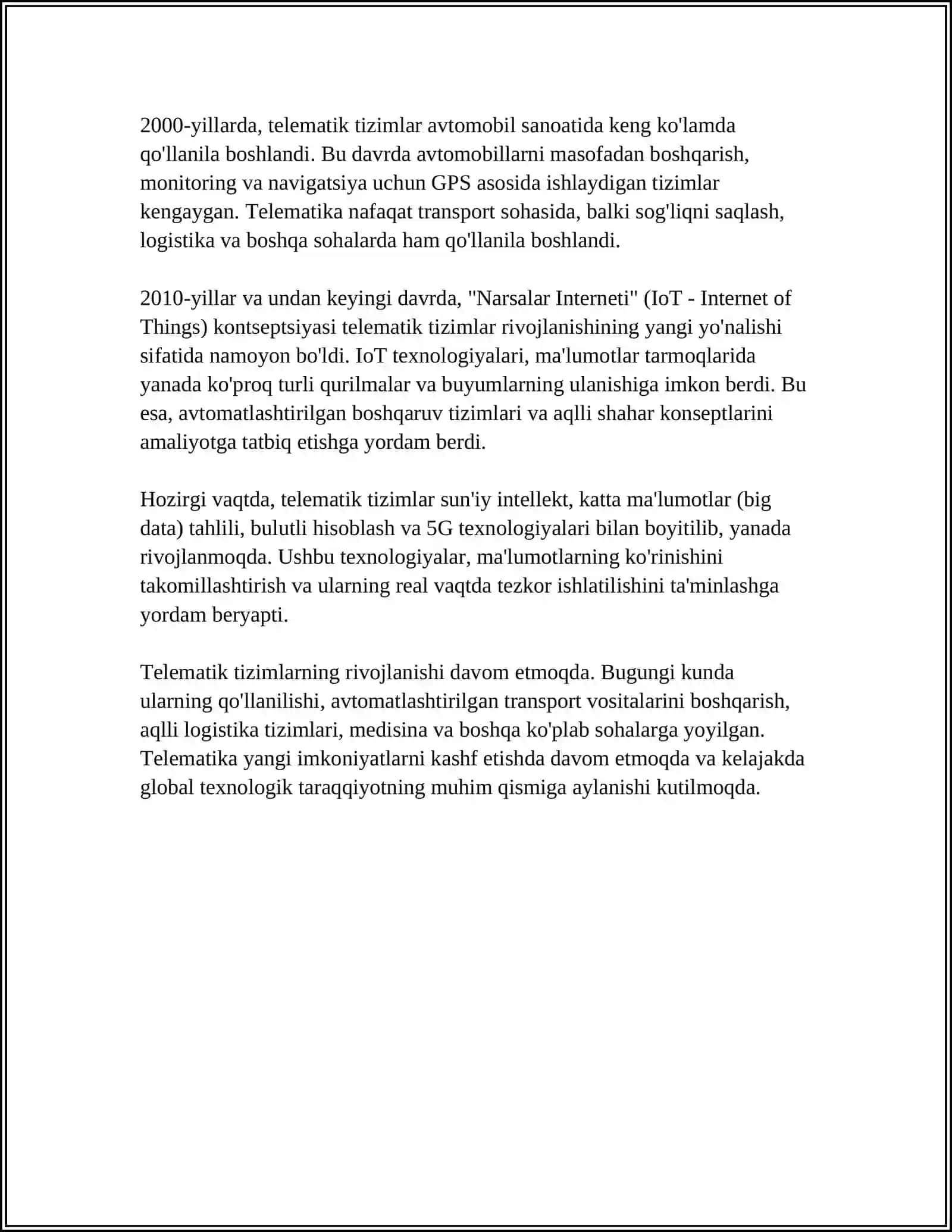 TELEMATIKA TIZIMI BÓYICHA CHET EL TAJRIBASI 4