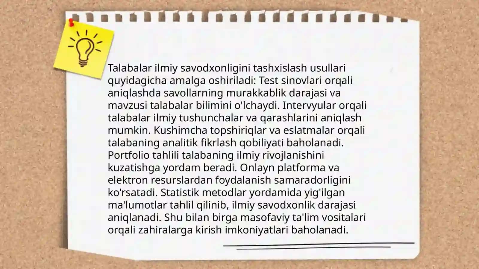 Ta'lim olganlikni tashxis etish.STEAM ta'limi 4