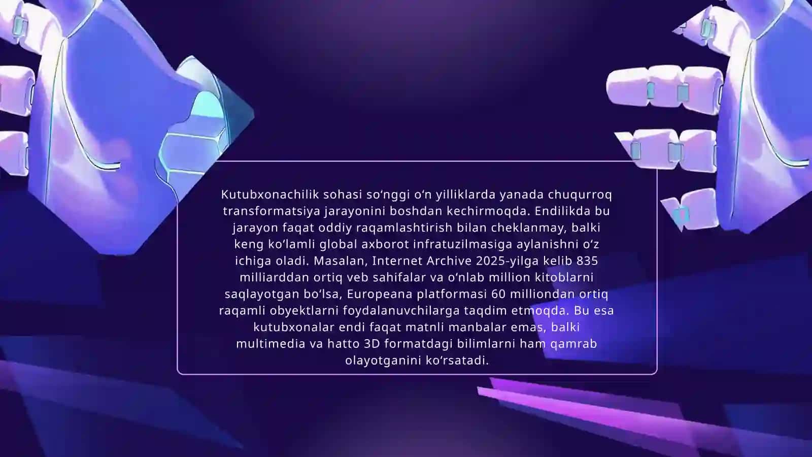 Kutubxonachilikda innovatsiyalar va sunʼiy intellekt texnologiyalari 4
