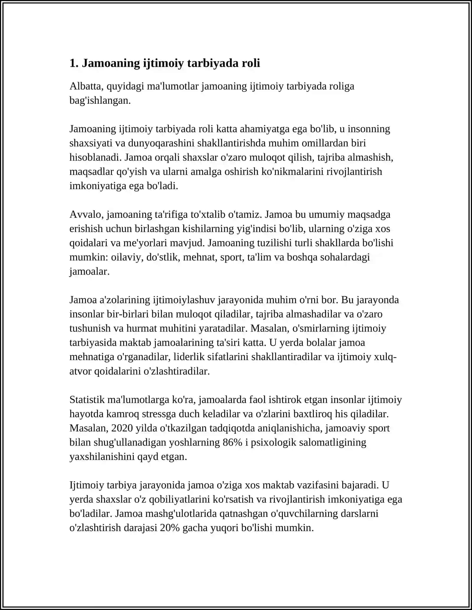 JAMAATTIN SHAXS TARBIYASINA TASIRI. TOPAR BASSHISININ TARBIYALIQ JUMISI 4