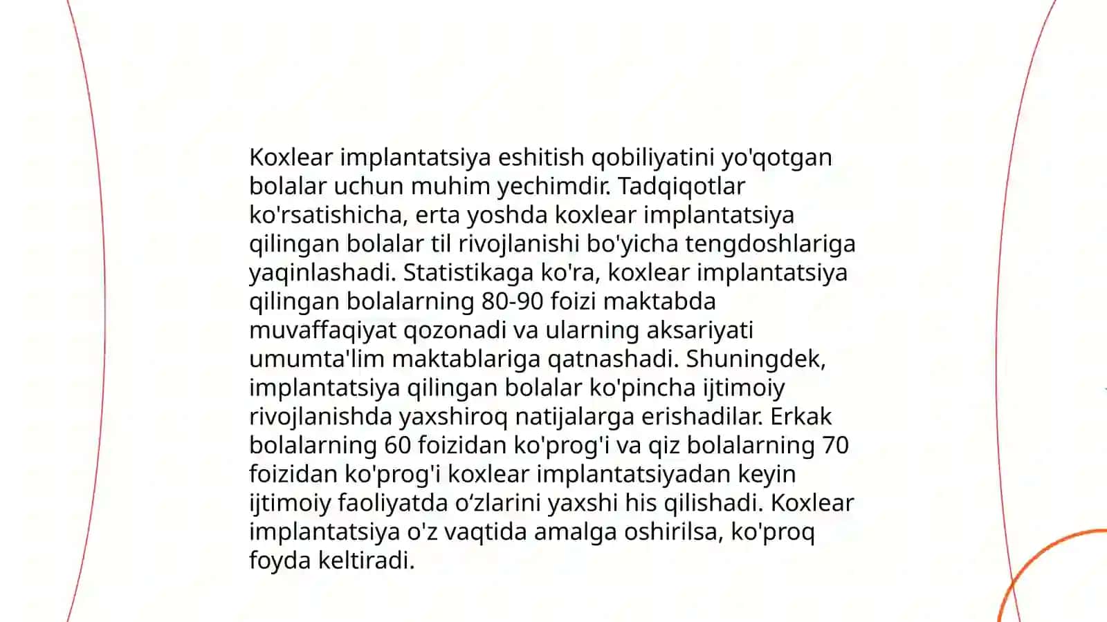 Koxlear implantli bolalar uchun korreksion ishlarning istiqbol va taqvim rejasini tuzish 4