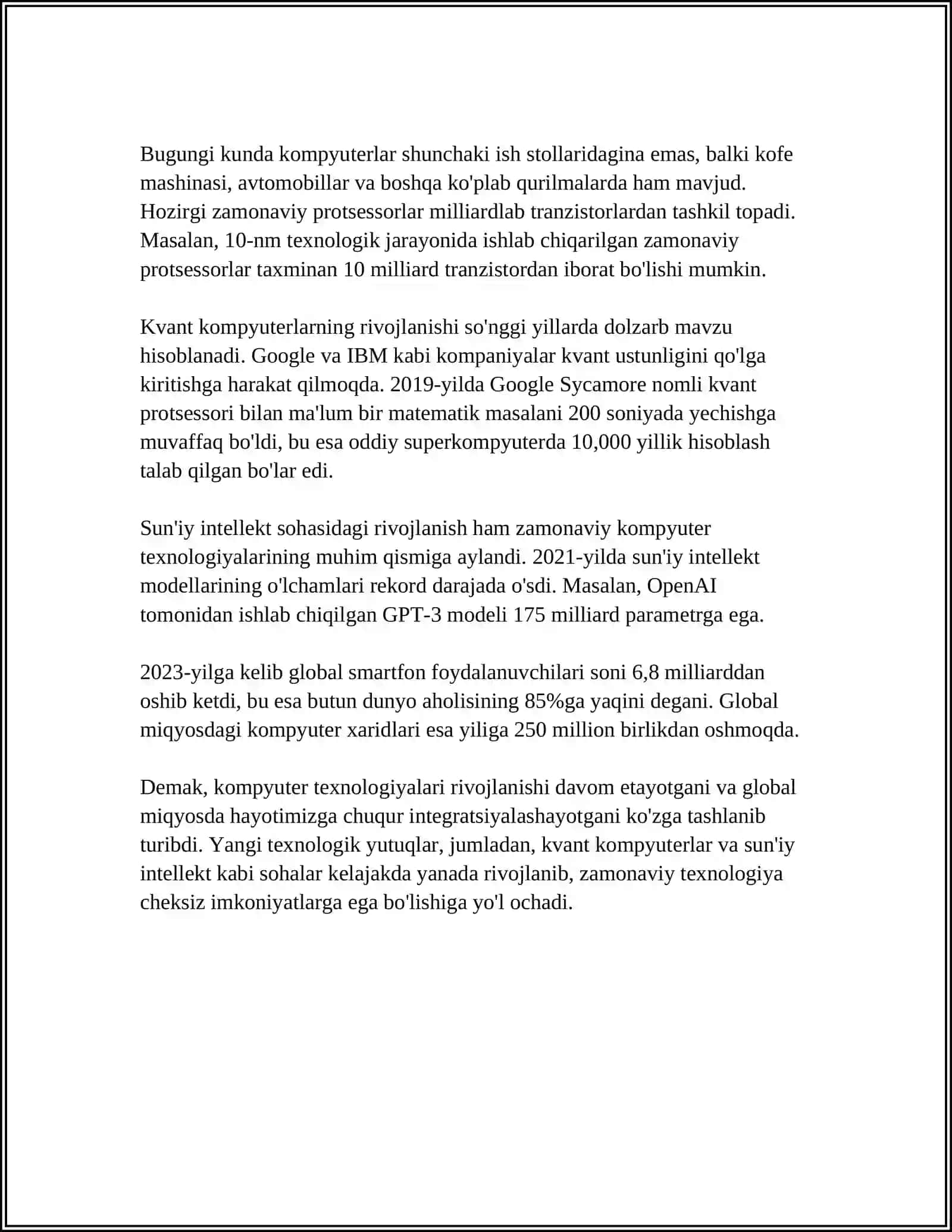 Kompyuter texnologiyalari rivojlanishi 4