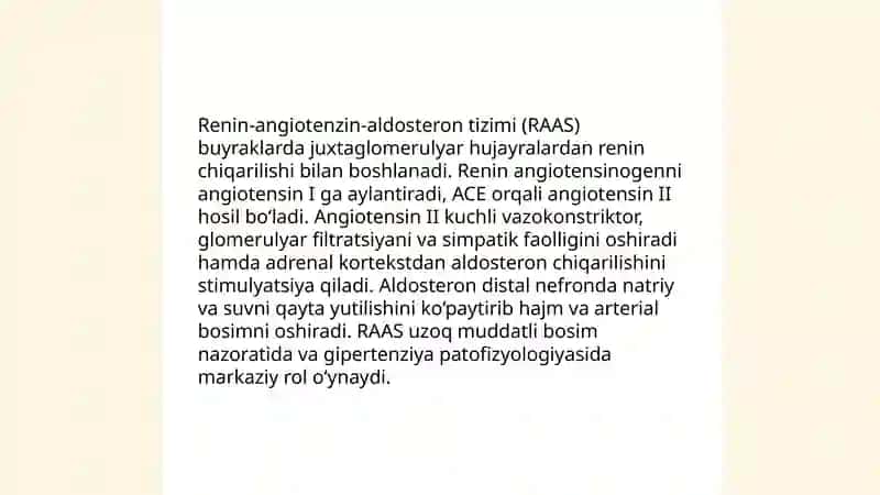 Arterial bosimning boshqariluvida buyraklarning roli 4