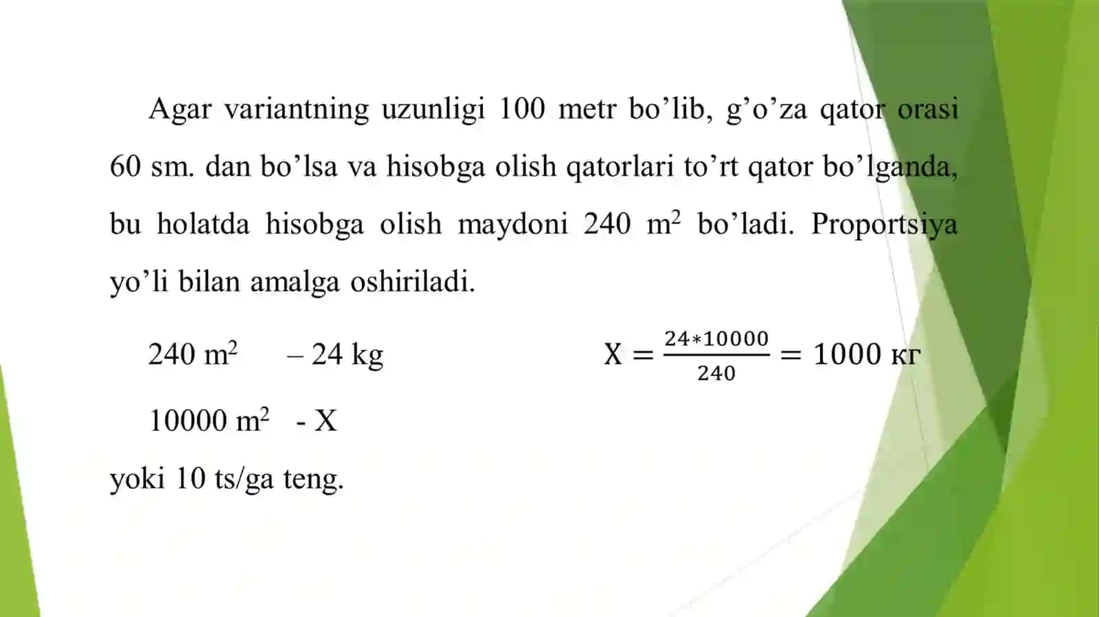 G’o’za maysalarini unib chiqishini hisoblash 4