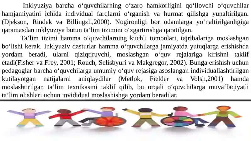 Imkoniyati cheklangan bolalar turlari va ularni inklyuziv ta’limga jalb etish 4