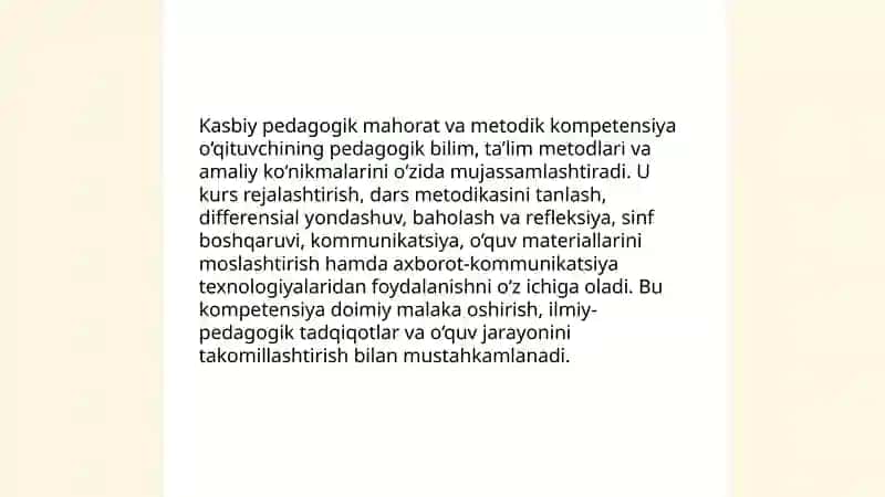 O‘qituvchining Umumiy va Kasbiy Madaniyati 4