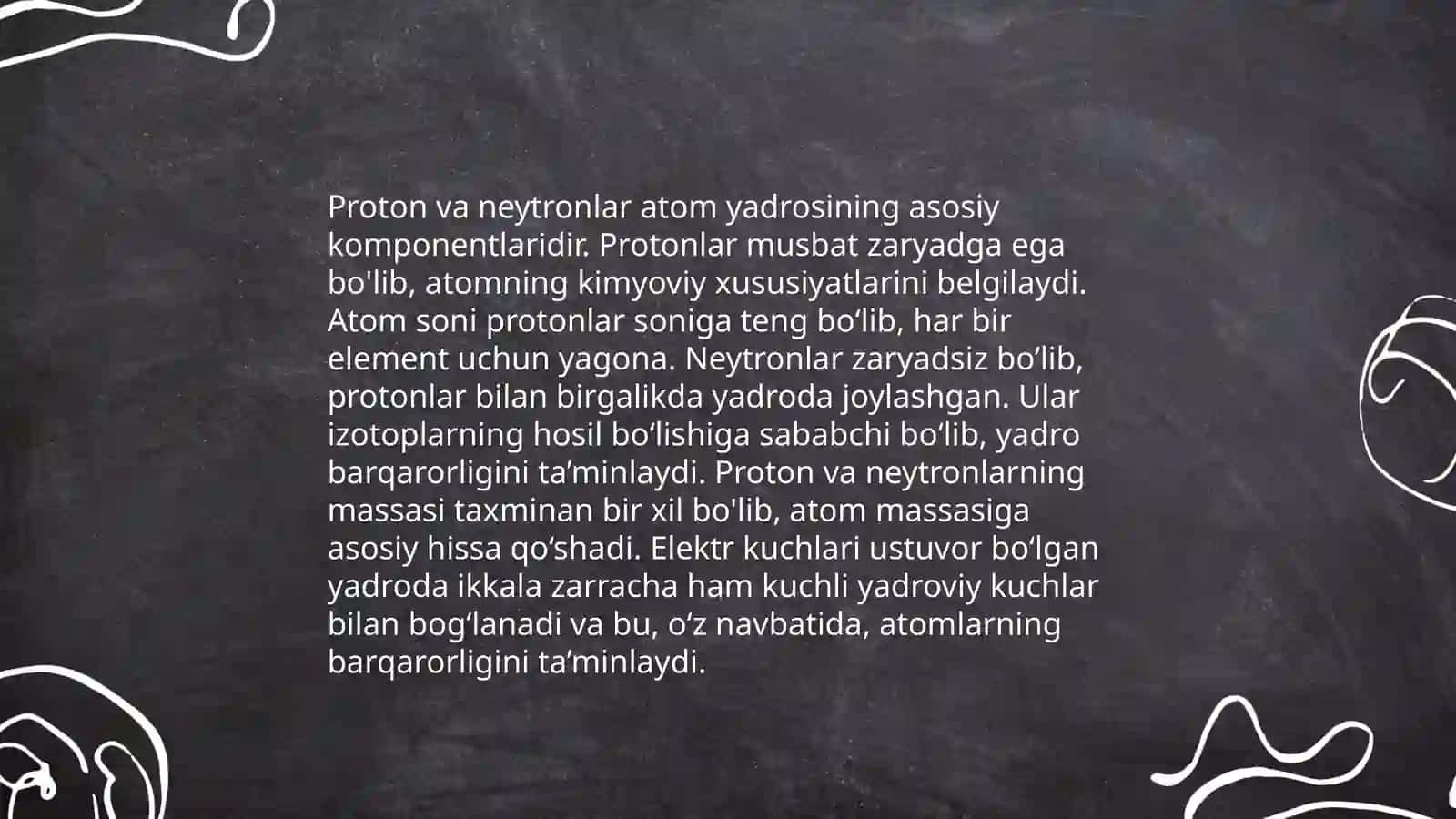 Atomning murakkabligini isbotlovchi dalillarni oʻrgatish 4