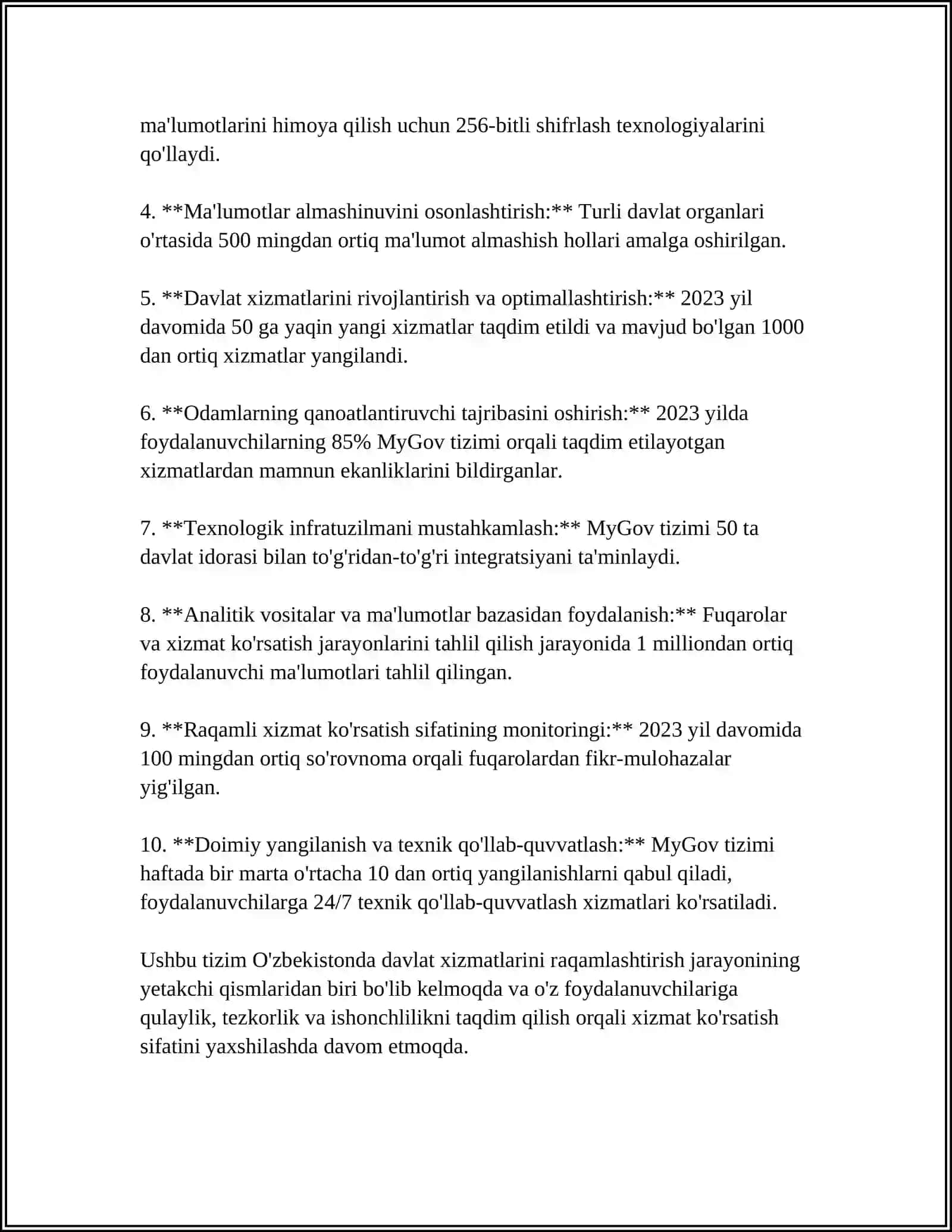 MUSTAQIL ISH Mavzu: MY GOV TIZIMIDA ISHLASH 4