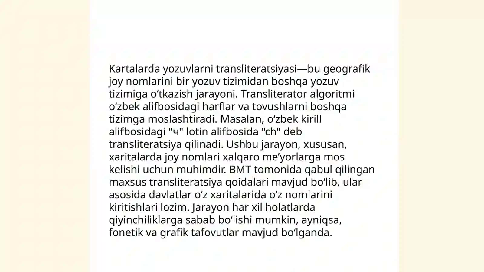 Kartalardagi yozuvlar va geografik nomlarning yozilishi 4