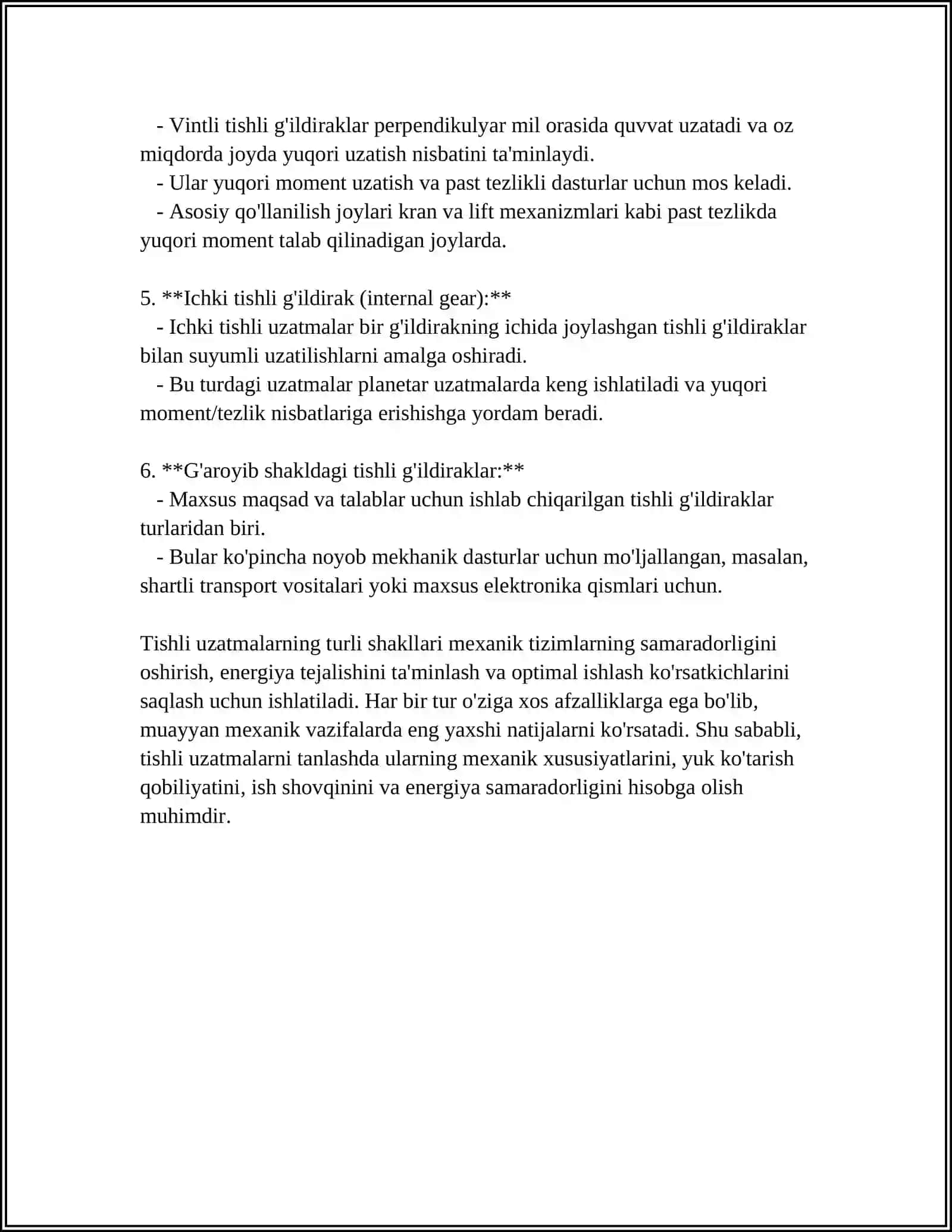 TISHLI ZANJIRLAR UZATMALAR 4