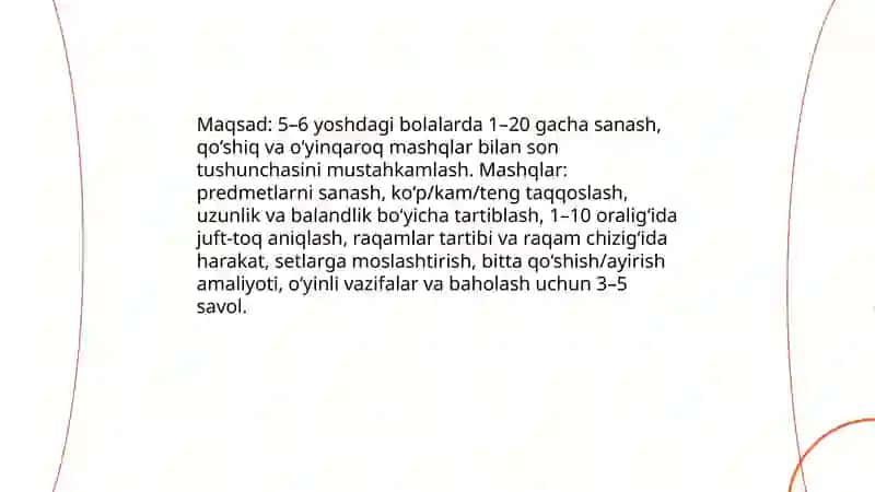 Katta va tayyorlov guruhi bolalarini maktab ta'lim jarayoniga matematik jihatdan tayyorlash 4