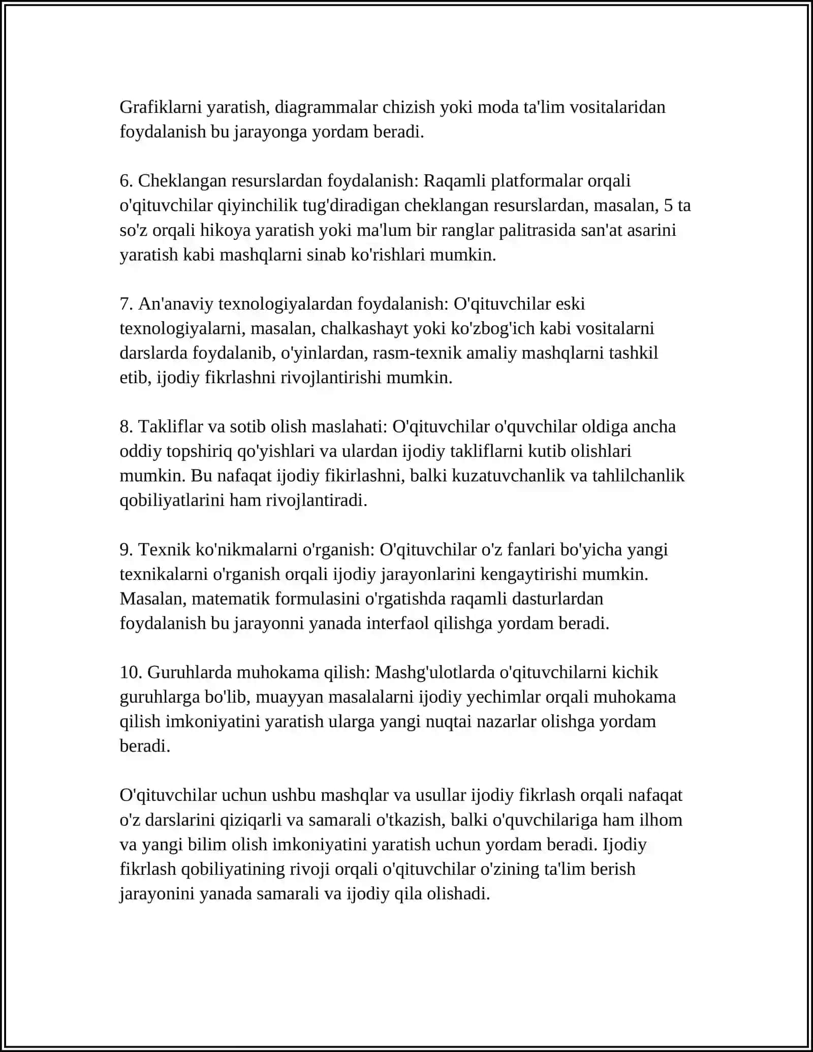 OʻQITUVCHILARDA KREATIVLIKNI RIVOJLANTIRISH OMILLARI 4