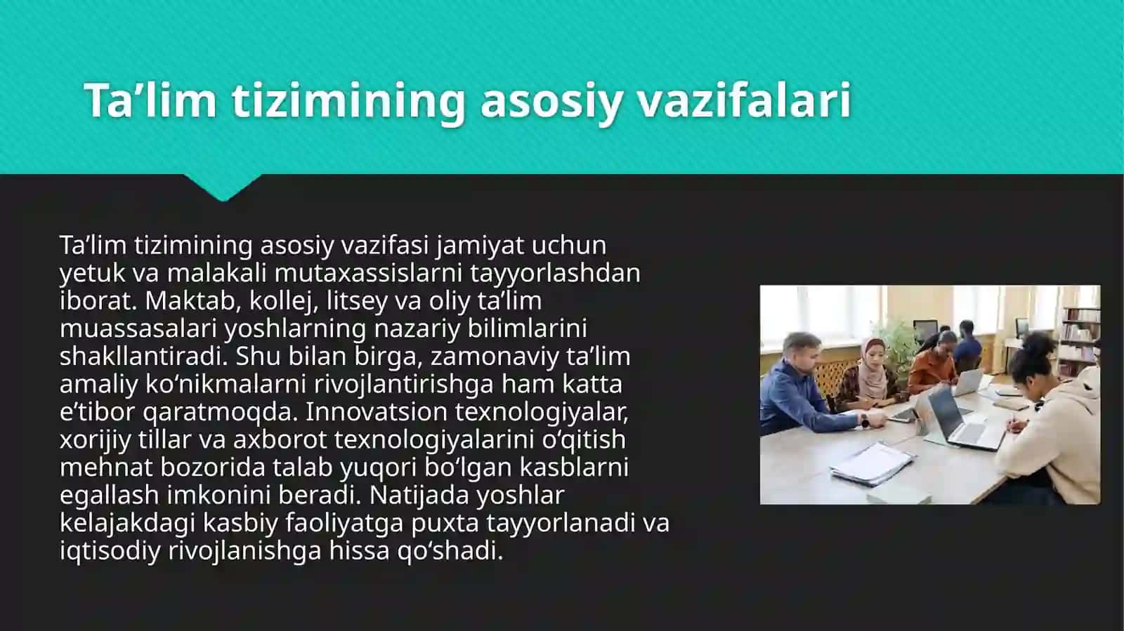Ta'lim tizimi va mehnat bozorining o'zaro bog'liqligi 4