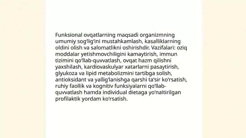 Funksional ovqatlanish toʻgʻrisida umumiy tushuncha 4