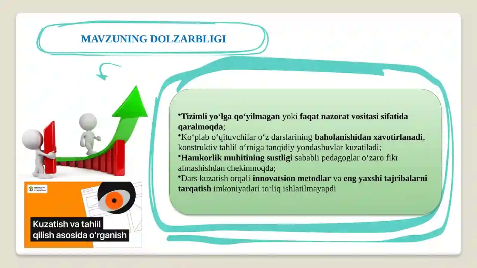 Pedagog xodimlar o'rtasida o'zaro dars kuzatish an'anasini shakllantirish 4