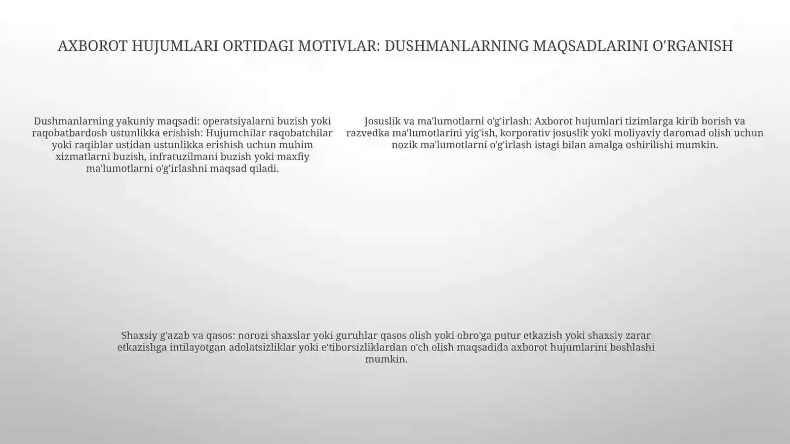 Axborot Xurujlari Va Tahdidlari 4