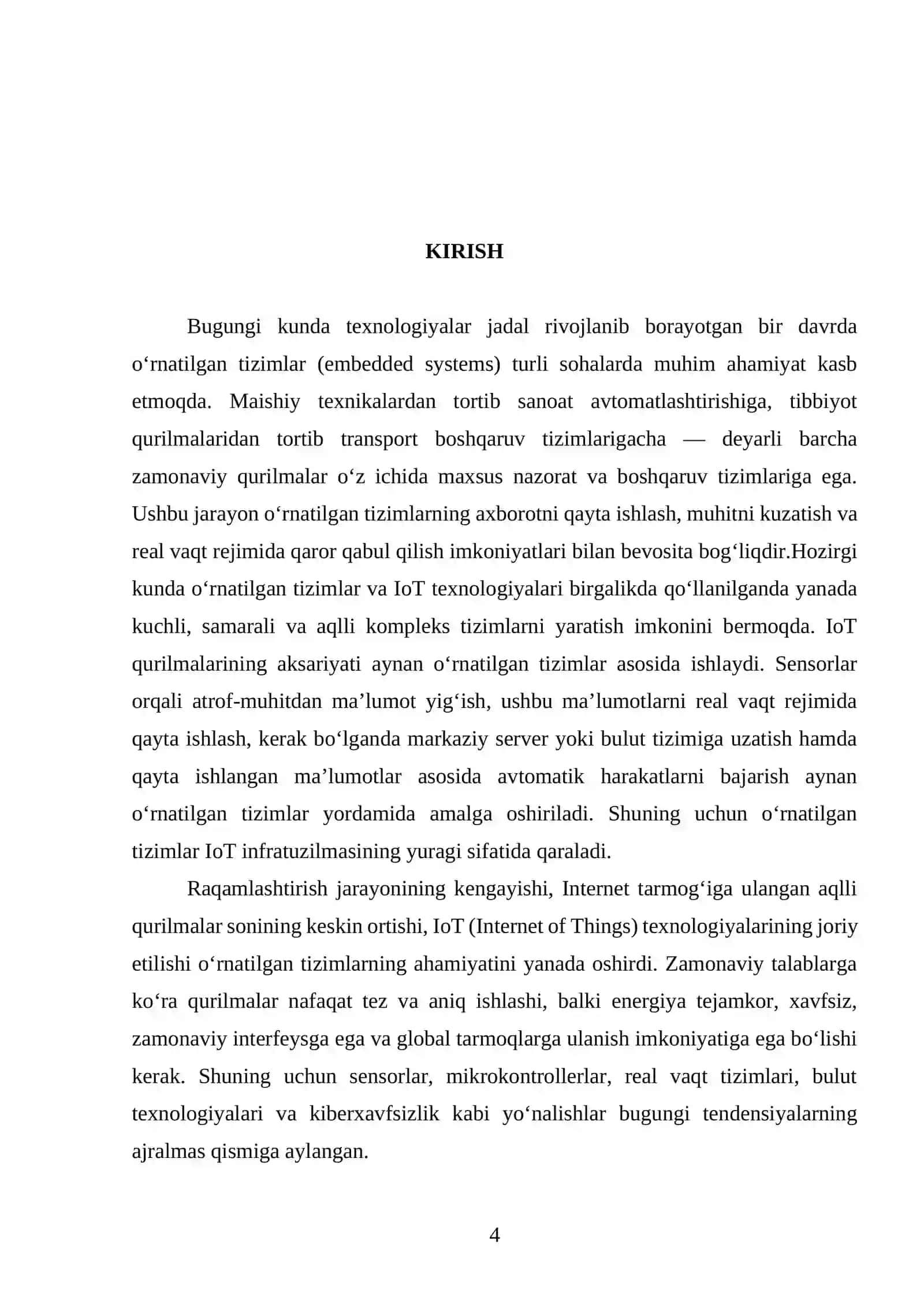 Zamonaviy Yo'nalishlar Va Rivojlanish Tendensiyasi KURS ISHI 4