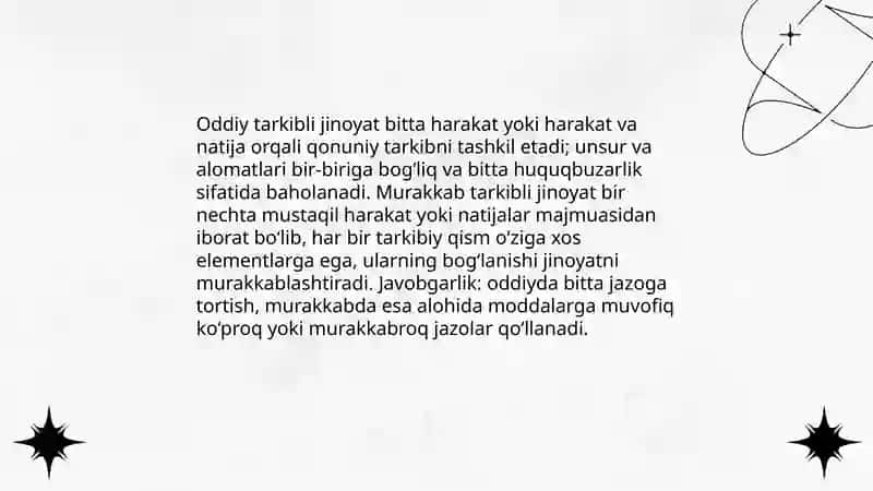 Oddiy tarkibli jinoyatlar tushunchasi,turlari 4
