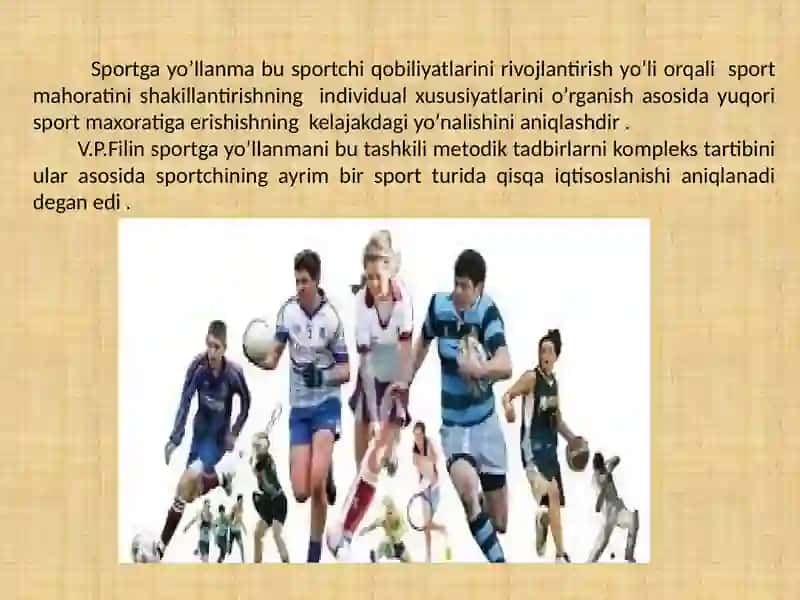 KO’P YILLIK TAYYORGARLIK TIZIMIDA SPORTCHILARNING SARALANISHI VA YO’NALTIRILISHI 4