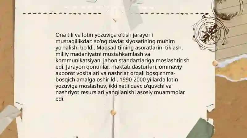 Mustaqillik yillarida Oʻzbekistonda madaniy maʼnaviy hayot 4