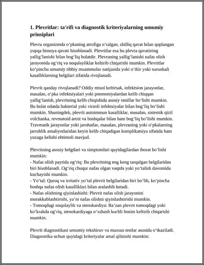 PLEVRITLAR SIMTOMATOLOGIYASI DIAGNOSTIK KRITERIYALARI 4