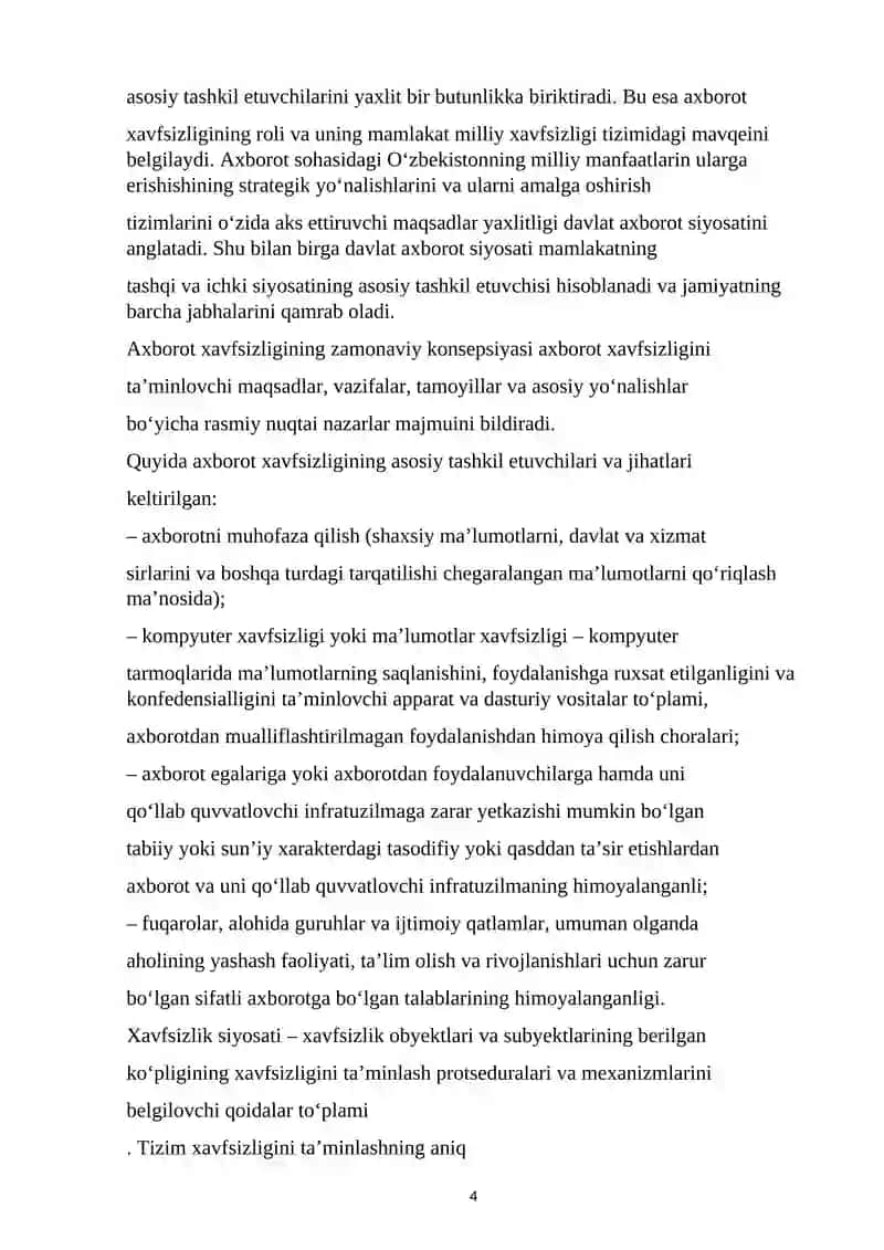 Axborot xavfsizligining asosiy strategik tamoyillari 4