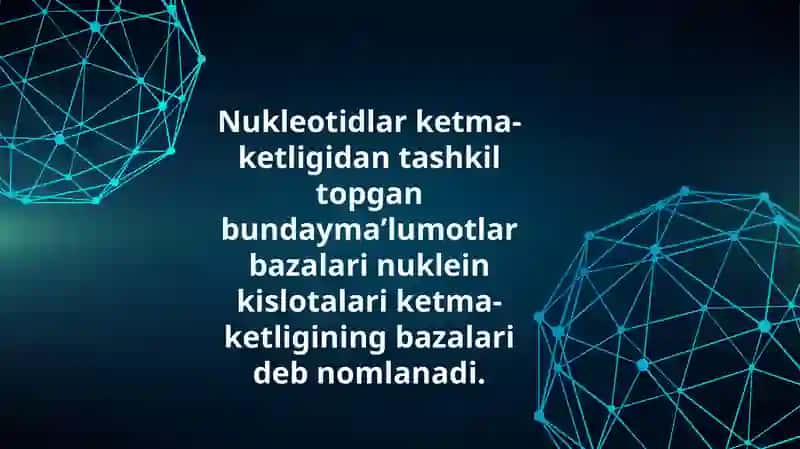 Genomik ma'lumotlar bazalarining klassifikatsiyasi 4