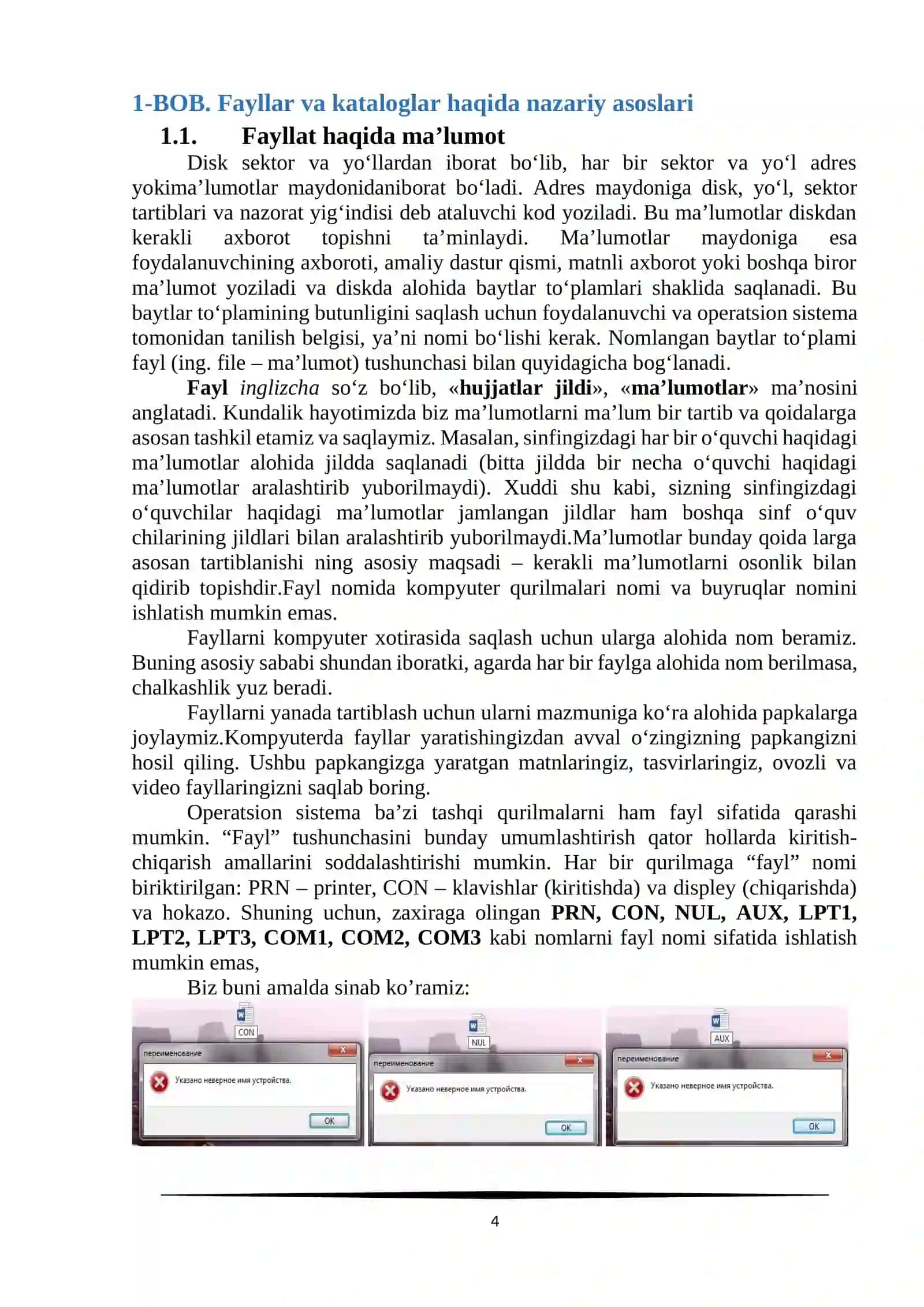 Fayllar va kataloglar 4