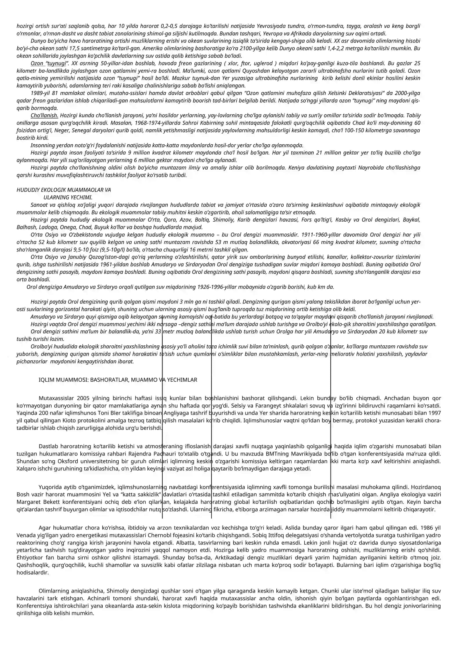 Ekologik muammolar va ularni yechimi 4