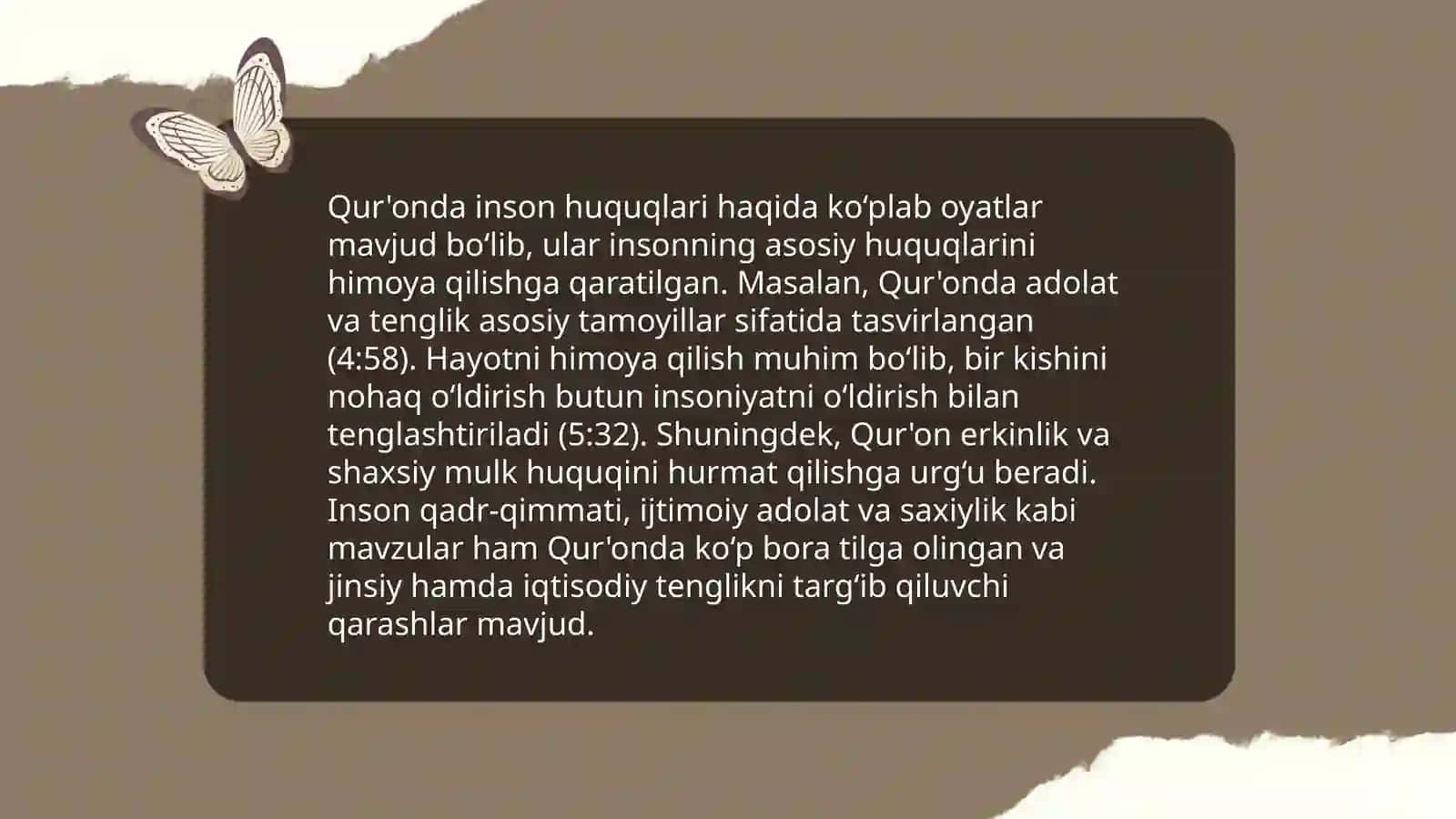 Islomda inson huquqlari himoyasi ijtimoiy tenglik adolat va tolerantlik mavzusida slayd 4