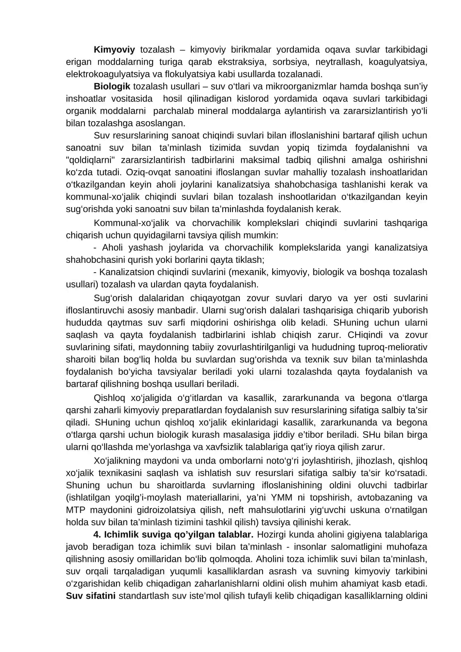 Suv resurslaridan foydalanish va ularni muhofaza qilish 4