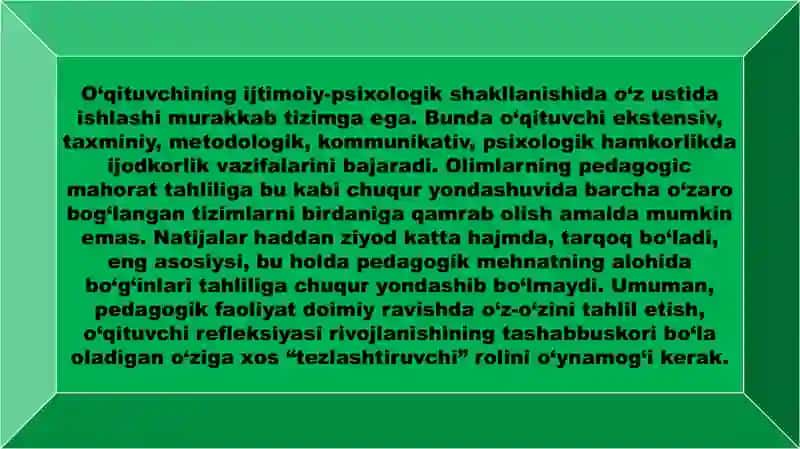 Òqituvchi profesogrammasi, qobiliyatlari va ularning diagnostikasi 4