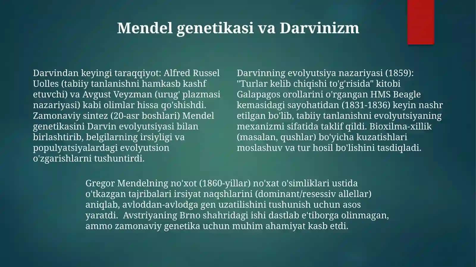 Ch.Darvinning hayoti va ilmiy faoliyati. Ch.Darvin va boshqa olimlarning evolutsiyaga doirasarlari 4