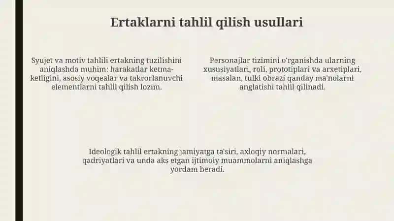 Hayvonlar haqidagi ertaklar va ularning tahlili 4