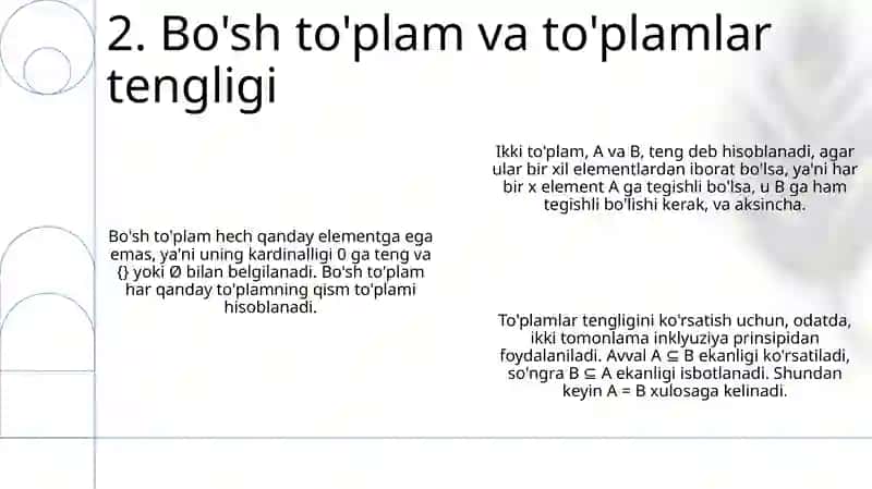Toʻplamlar va ular ustida amallar 4