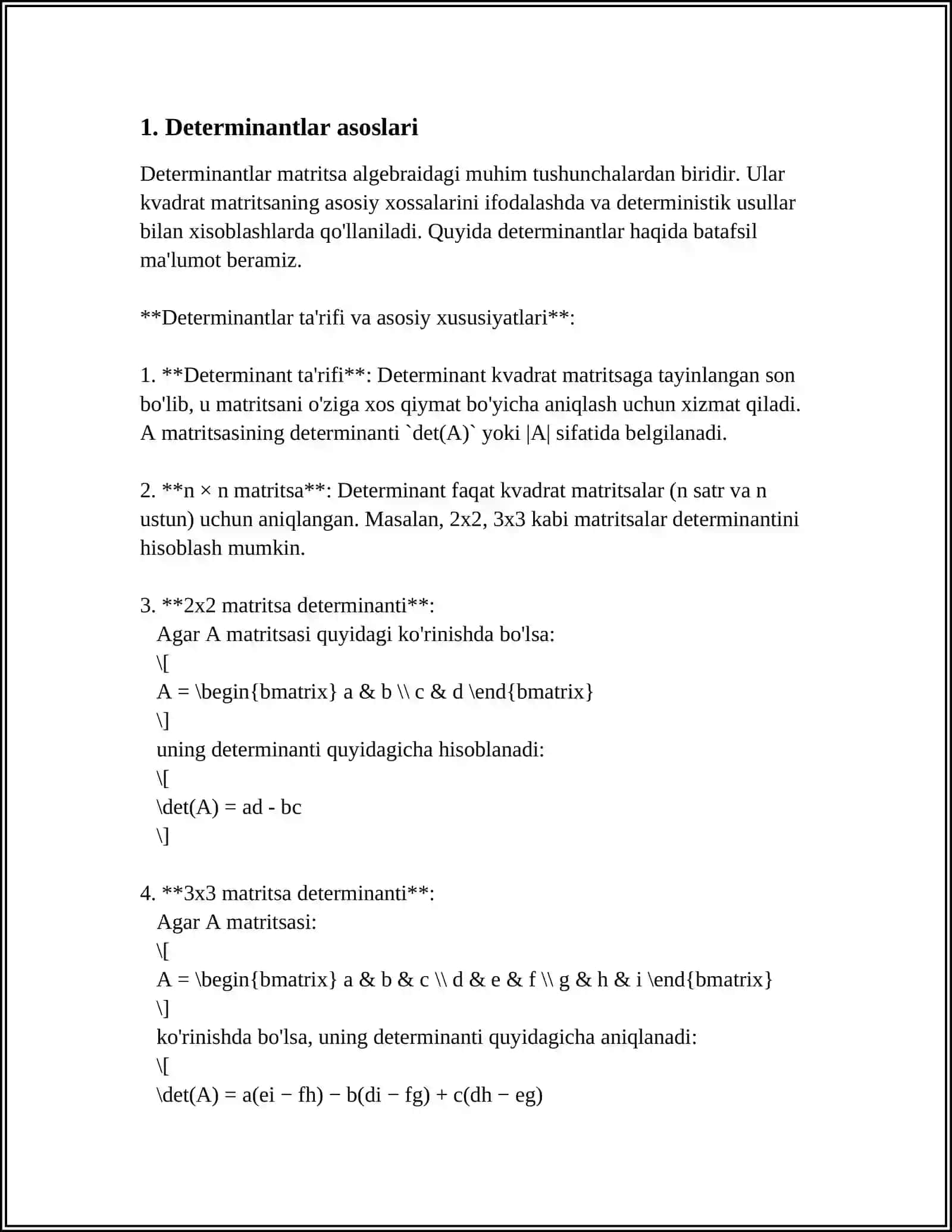 YUQORI TARTIBLI DITERMENANTLAR HISOBLASH USULLARI 4