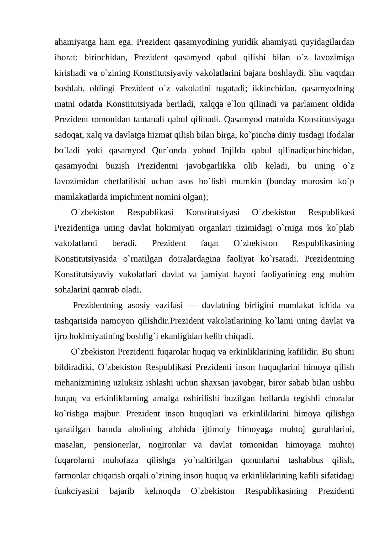 O'ZBEKISTON RESPUBLIKASI HUKUMATINI TASHKIL ETISH TARTIBI UNING TARKIBI VA FAOLIYATINI AMALGA OSHIRISH YO’NALISHLARI 4