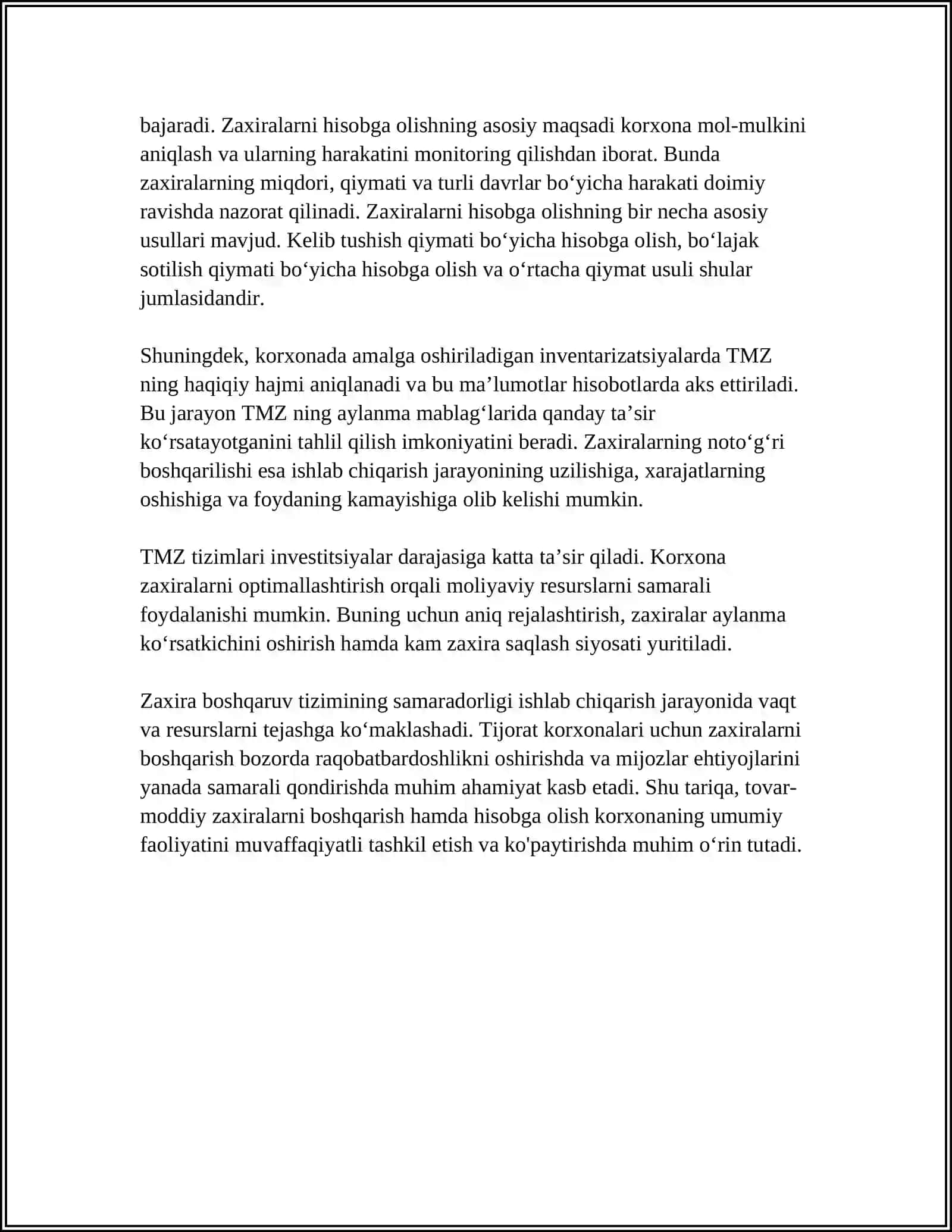 TOVAR-MODDIY ZAXIRALAR TUSHUNCHASI VA HISOBGA OLISH VAZIFALARI 4