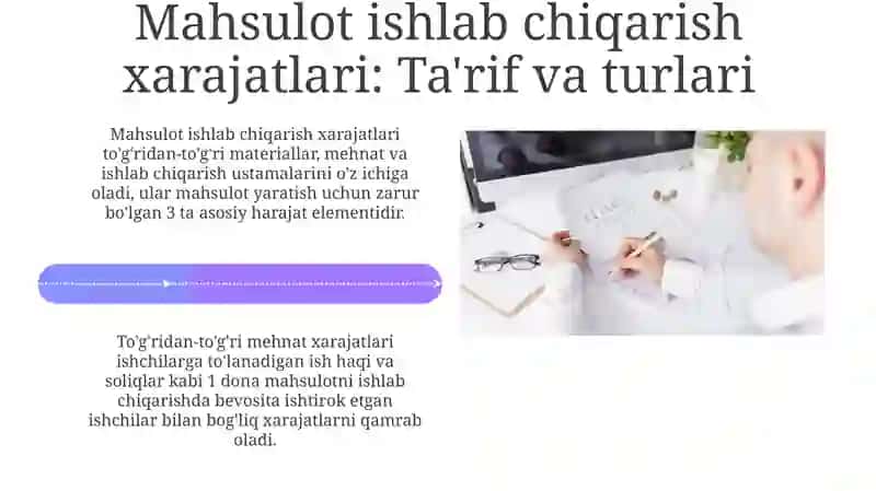 Mahsulot ishlab chiqarish va davri harajatlari tahlilash 4
