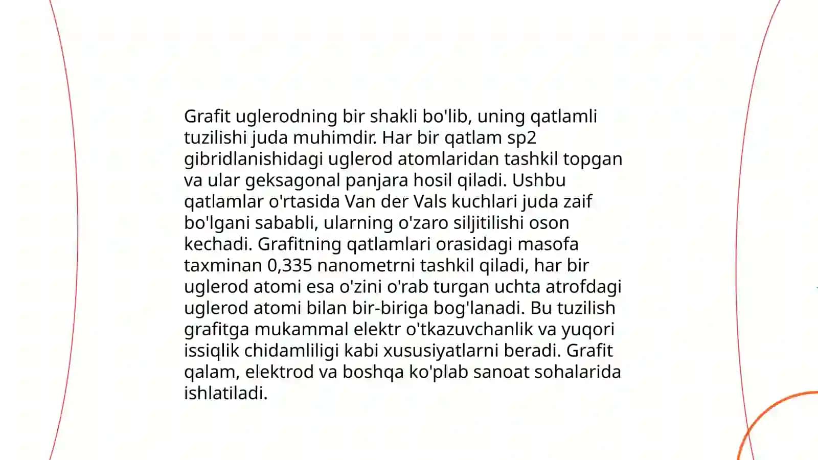 Olmos grafit fulleren londesteyn tuzilishi olinish usullari kimyoviy xossalari 4