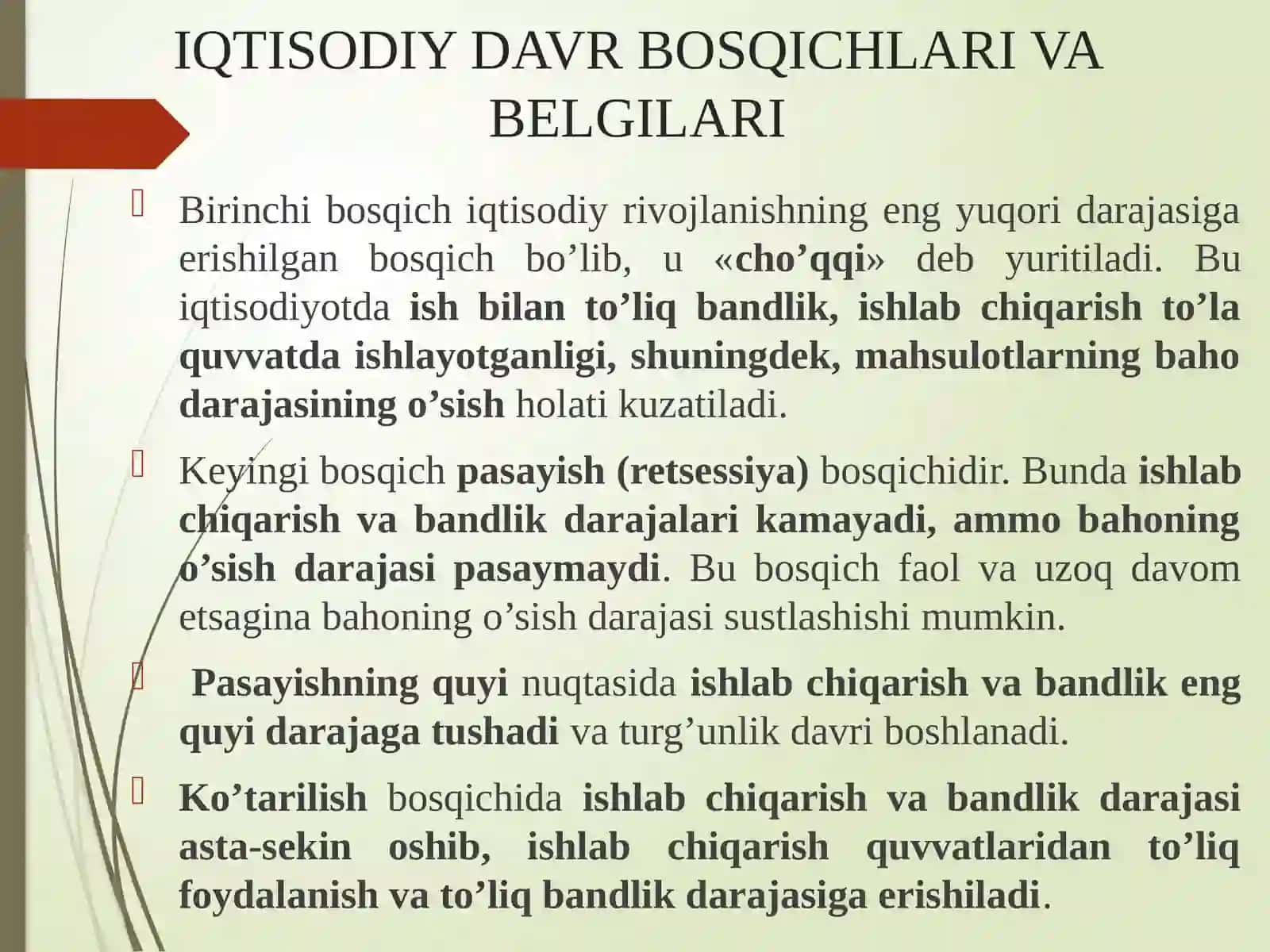 BOZOR IQTISODIYOTINING DAVRIY RIVOJLANISHI. ISHSIZLIK 4