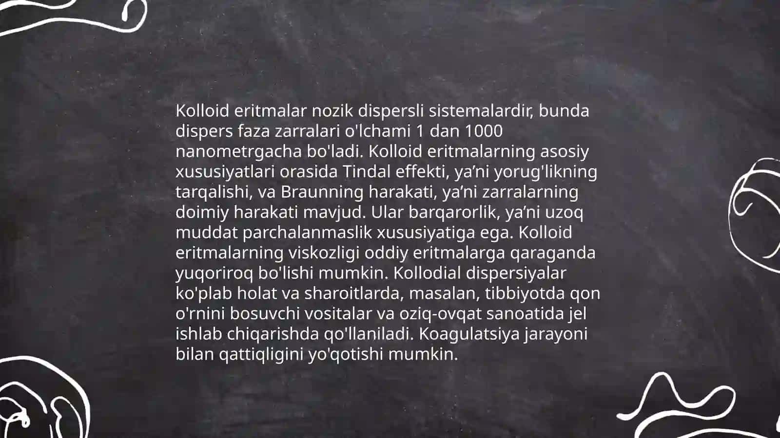 Kolloid eritmalar haqida umumiy tushuncha va ularni sinflanishi Abdumutolibov Otabek 4
