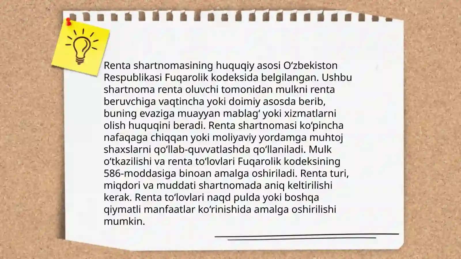fuqarolik huquqida renta shartnomasi tuzilishi elementlari shartlari.shartnoma loyihasi 4