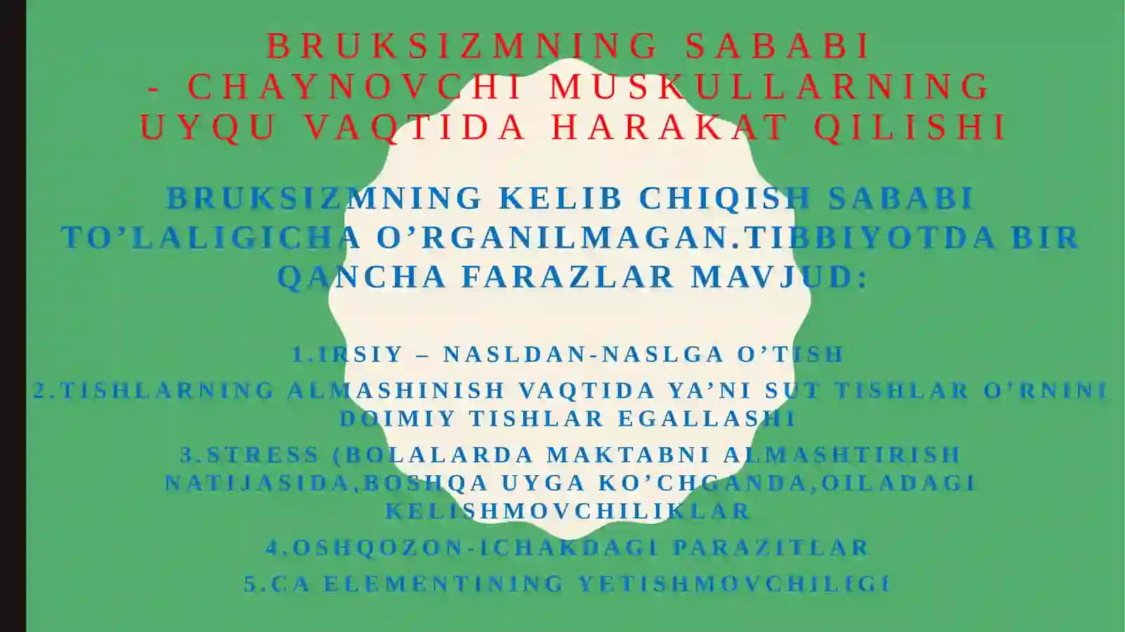 BruksizmNIORTOPEDIK DAVOLASH VA KUZATISH 4