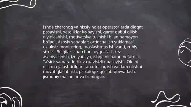 Operatorning stressi 4