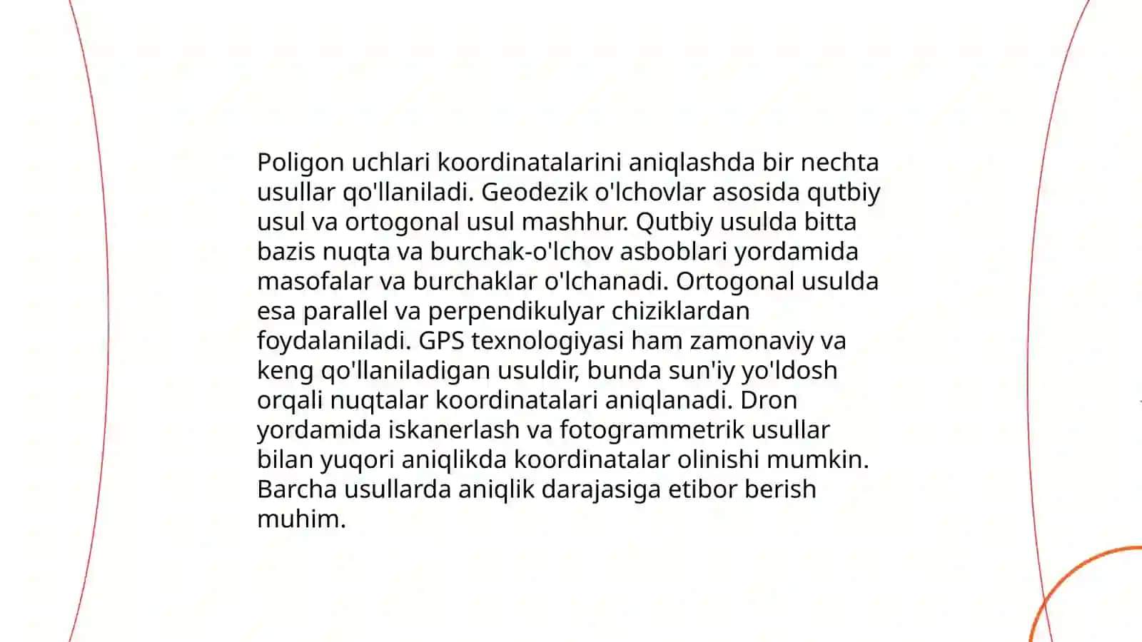 Yuzani teodolit poligon uchlari koordinatalari bo‘yicha aniqlash 4