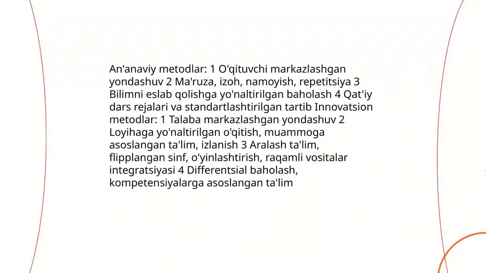 Ta'lim metodlarini tasniflash 4