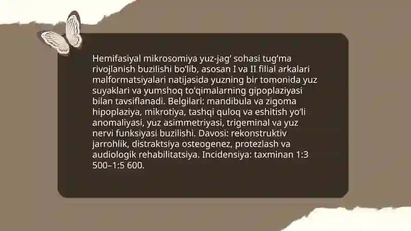 Yuz jagʻ sohasi ortirilgan va tugma nuqsonlari 4